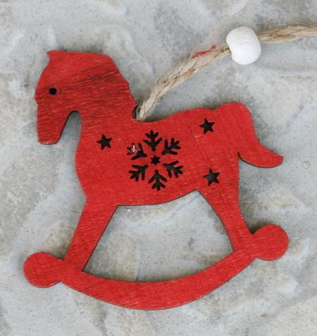 flower delivery Budapest - wooden red rocking horse (7cm) 