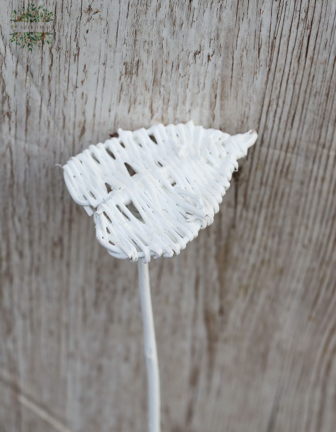 flower delivery Budapest - white heart-shaped stick (10cm)