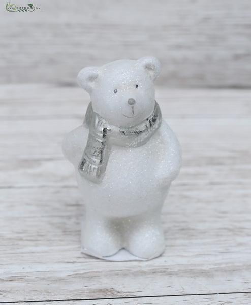 Blumenlieferung nach Budapest - Keramischer Eisbär, glänzend, 11cm