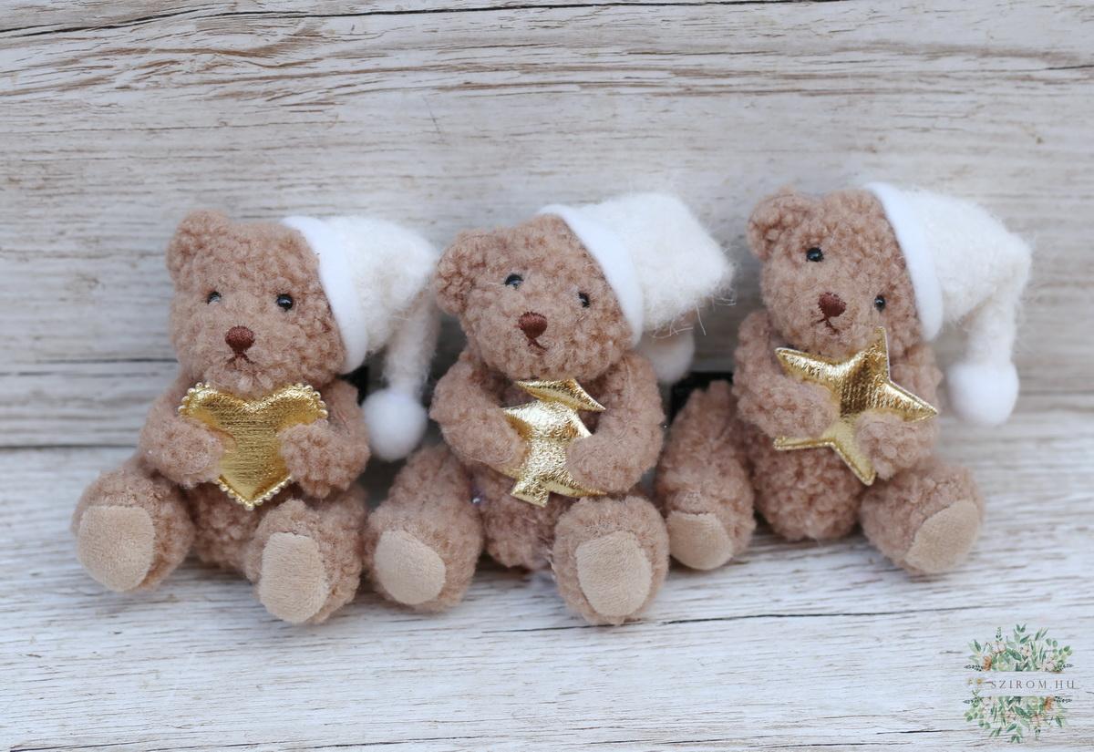Virágküldés Budapest - kicsi barna karácsonyi maci (10cm)