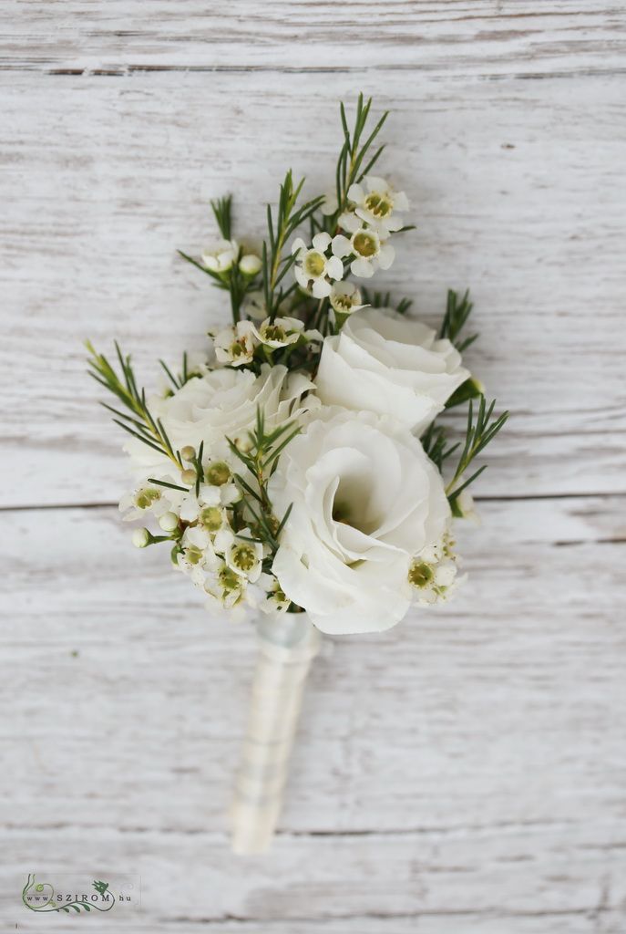 flower delivery Budapest - boutonniere (lisianthus, wax)