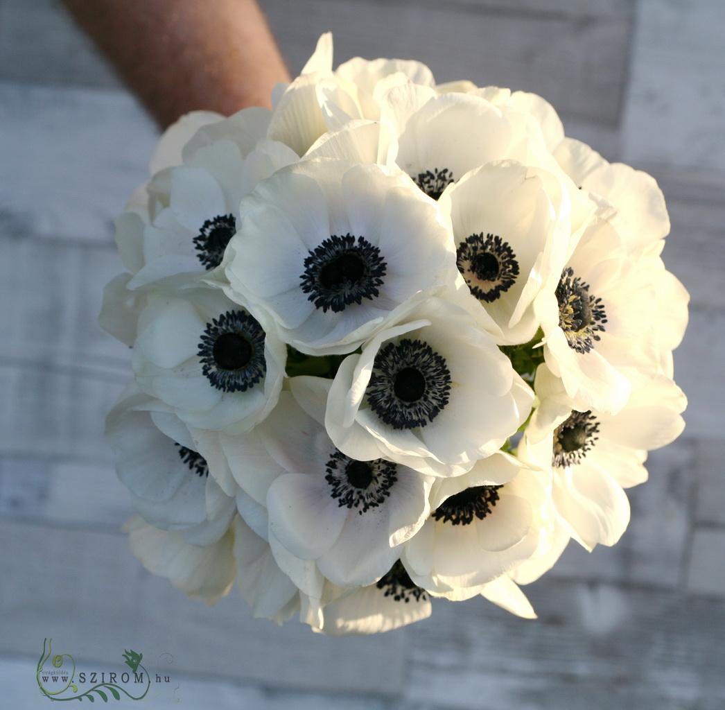 flower delivery Budapest - Bridal bouquet of anemone (white)