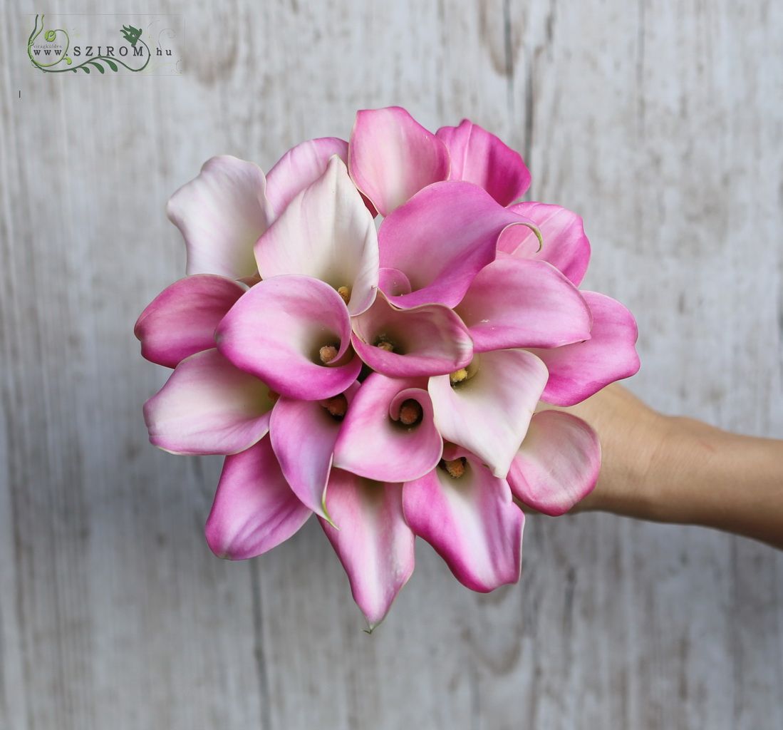 flower delivery Budapest - bridal bouquet (cala, pink)