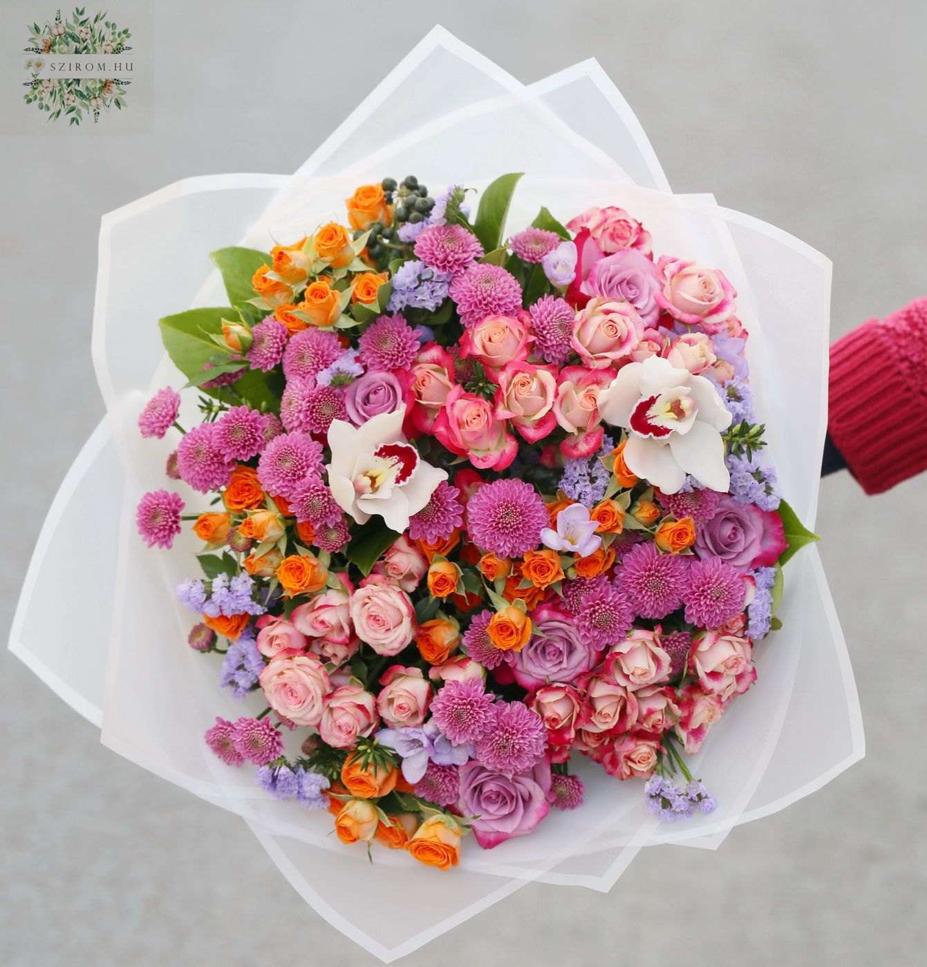 Blumenlieferung nach Budapest - Grosse Strauß mit Cymbidium-Orchideen (32 Blüten)