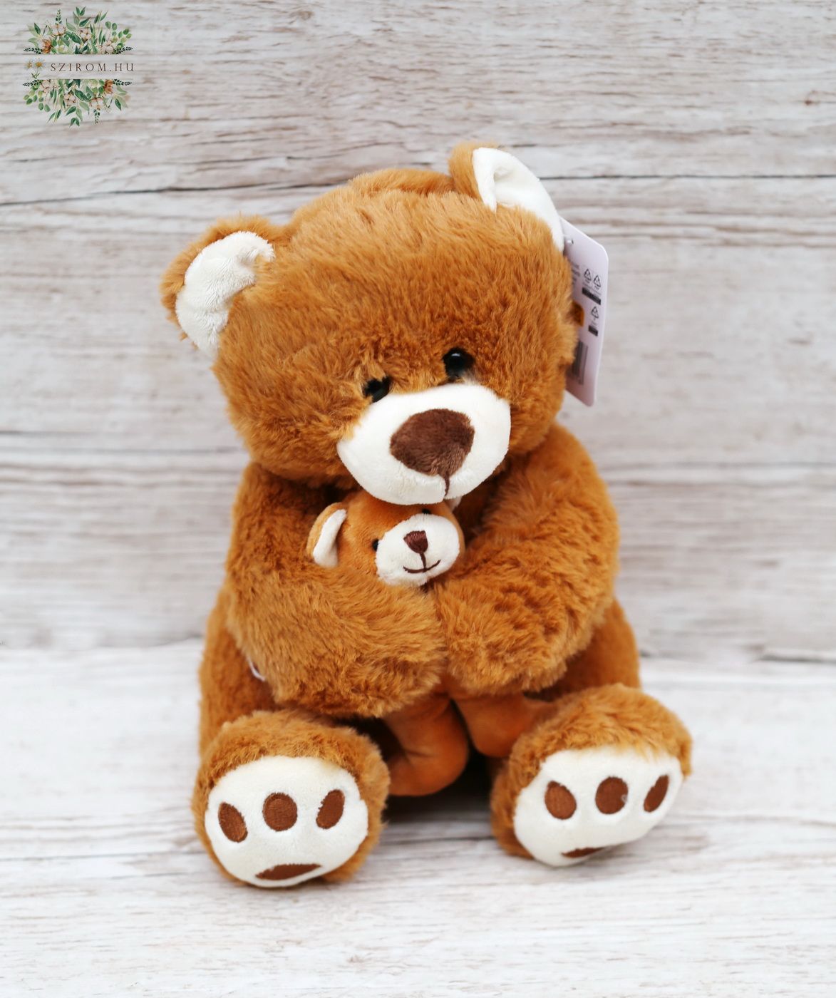Blumenlieferung nach Budapest - Plüsch Teddy mit Kind (25cm)