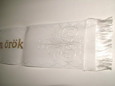 flower delivery Budapest - ribbon (white, dark red, green, dark blue, yellow, black)