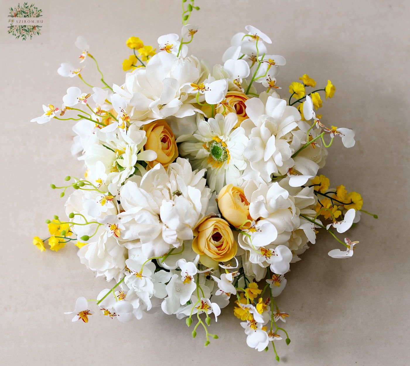 Blumenlieferung nach Budapest - Frühlingskranz aus Seidenblumen 30cm