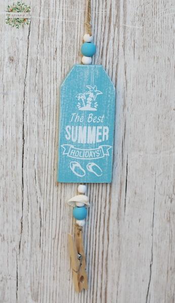 flower delivery Budapest - Hanging decor made of wood with the best summer holidays inscription (6x1x11 cm )