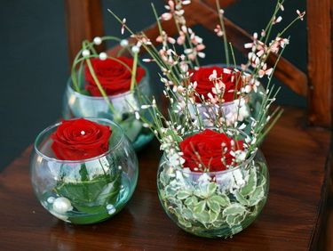 Sammlung von Rosen im Glaskugeln (4 stücke)