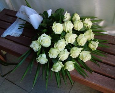 sympathy bouquet of 20 white premium roses