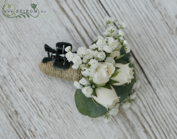 hair wreath made of spray roses (white)