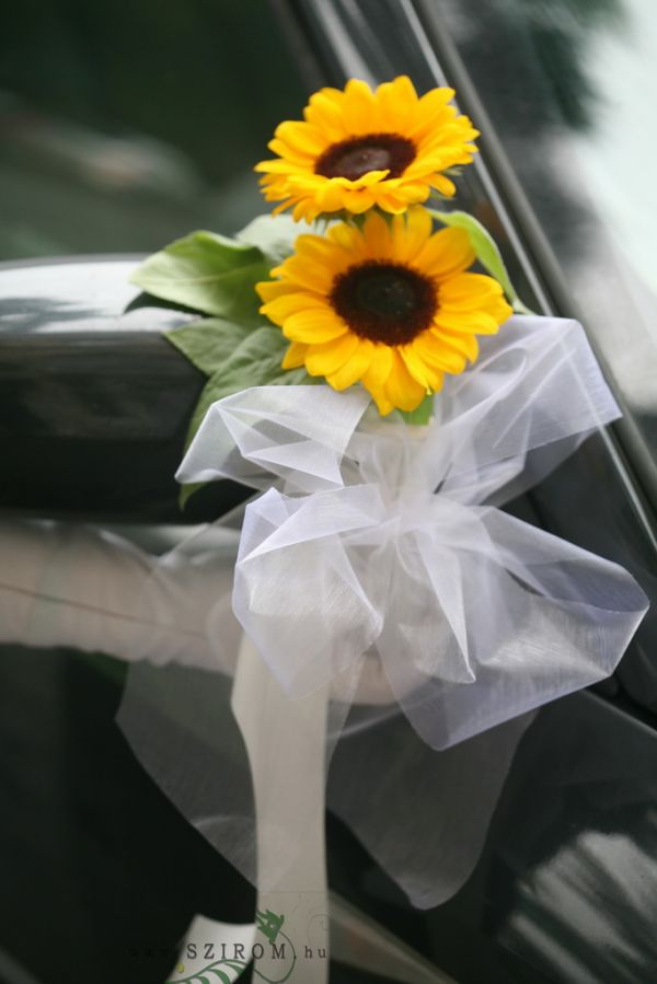 sunflower car decor on mirror