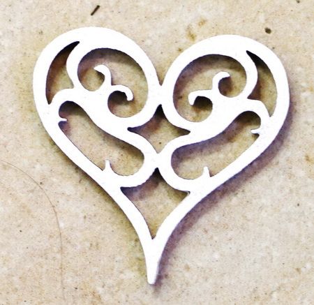 weisser Holzherz (4cm)