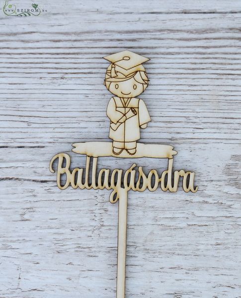 Graduation sign with boy (10cm)