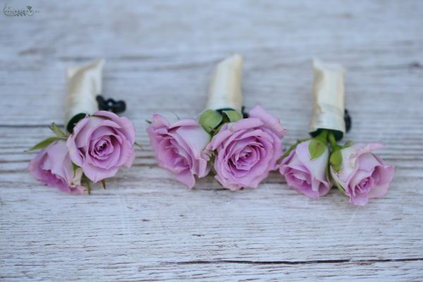 hair flowers (spray roses, lavender)