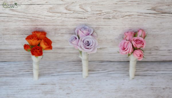 Brooch (spray rose, lilac, pink, orange 1pc