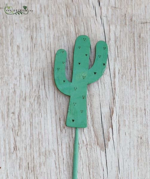 wooden cactus on stick (10cm)