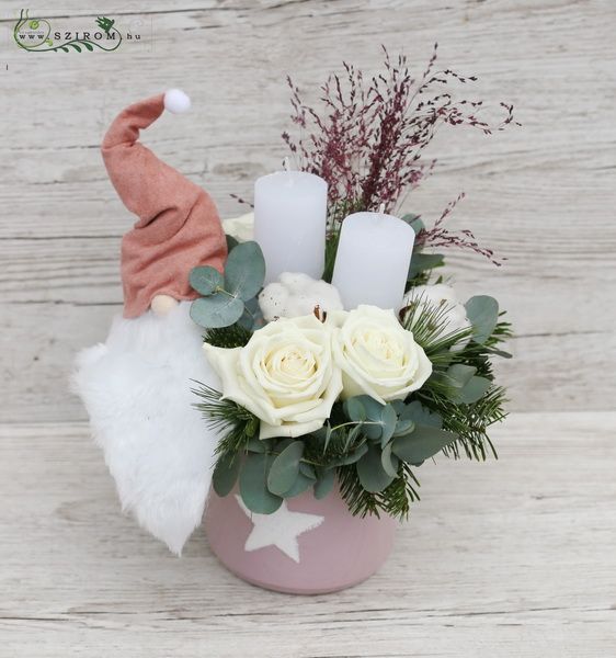 Pink santa flowerpot
