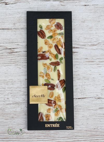 chocoMe Handmade White Chocolate with Pecan, Peanut, Pistachio (110g)