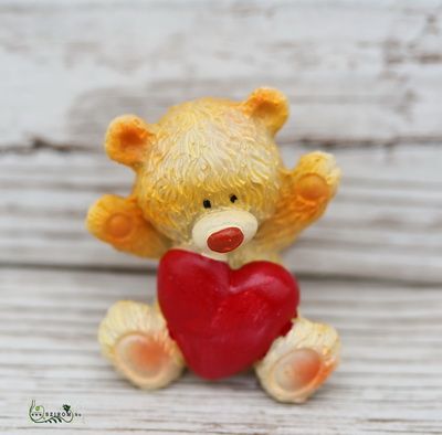 Keramik Teddybär mit Herz (4,5cm)