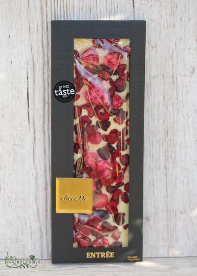 chocoMe Handgemachte weiße Schokolade mit Preiselbeeren, Kirschen und Himbeeren (110 g)
