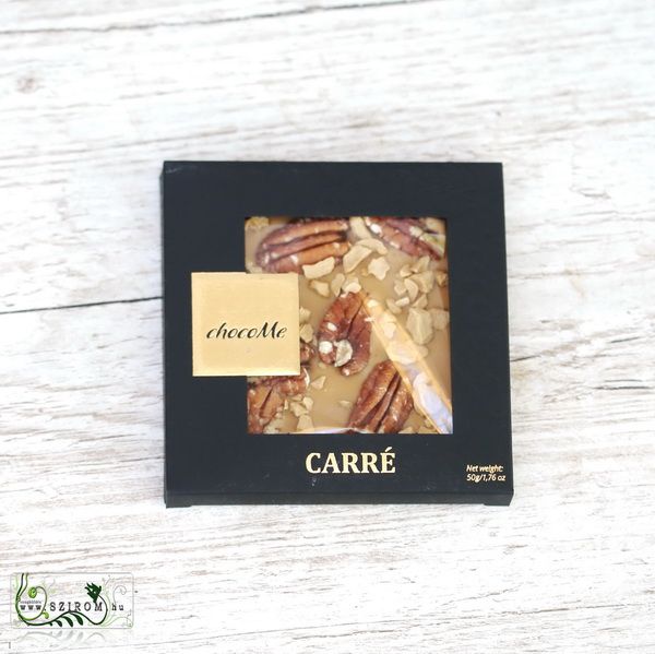 chocoMe hand made chocolate 50g (pecans, lyophilized caramel)