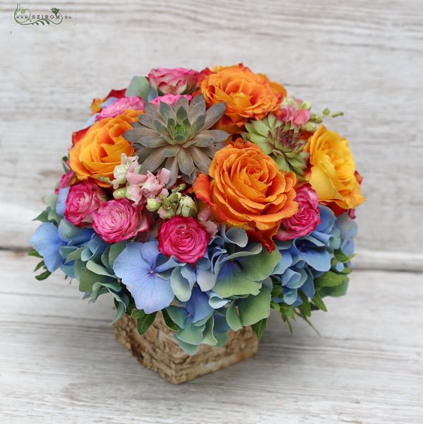 orange-blue decoration with hydrangea (15 st)