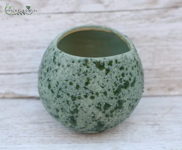 modern gömb alakú zöld kaspó (9cm)