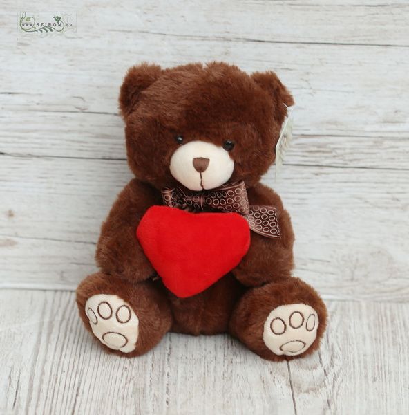 Plush teddy with heart 20cm