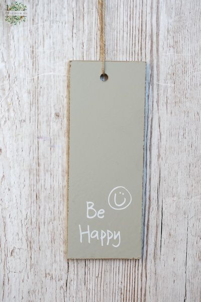 Be happy feliratú akasztós fa dekor 24 x 9 cm