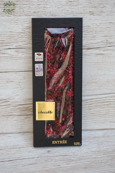 ChocoMe Entrée Dunkles Schokoladendessert lyophilisierte Himbeere und Kirsche, lyophilisierte Brombeere