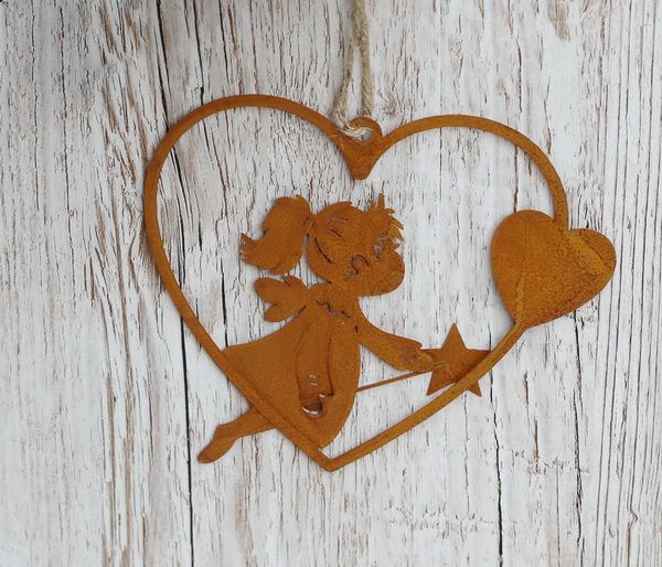 Rusty hanging ornament with fairy