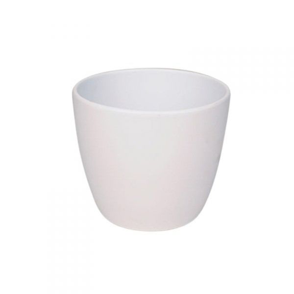 Ceramic pot matt white 40cm