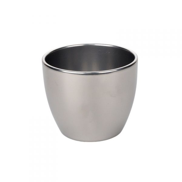 ceramic pot matt chrome 15cm