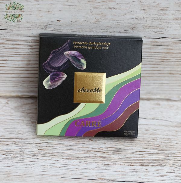 chocoMe handmade dark chocolate 50g (pistachio gianduja)