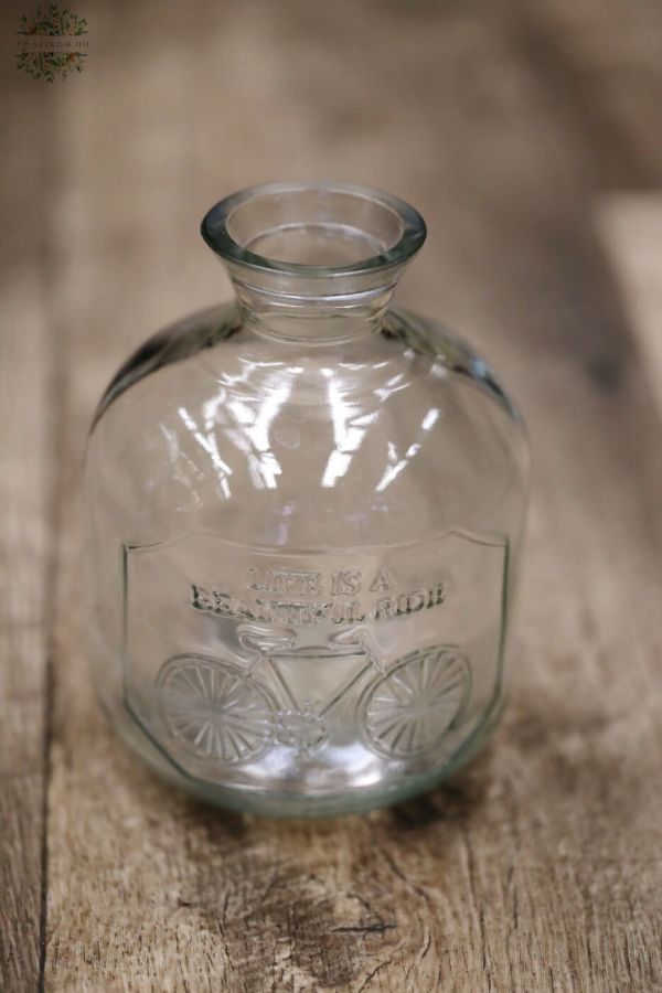 Vase with bicycle pattern 15cm