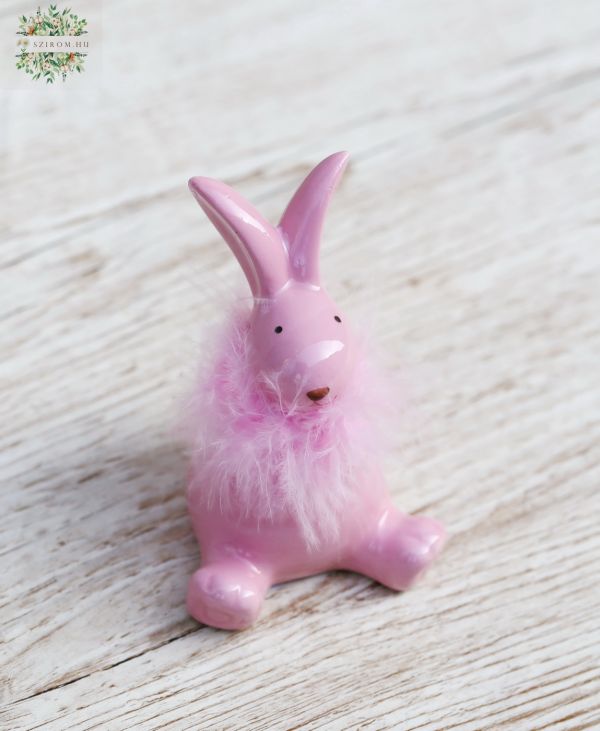 Bunny figure with egg 7x7cm