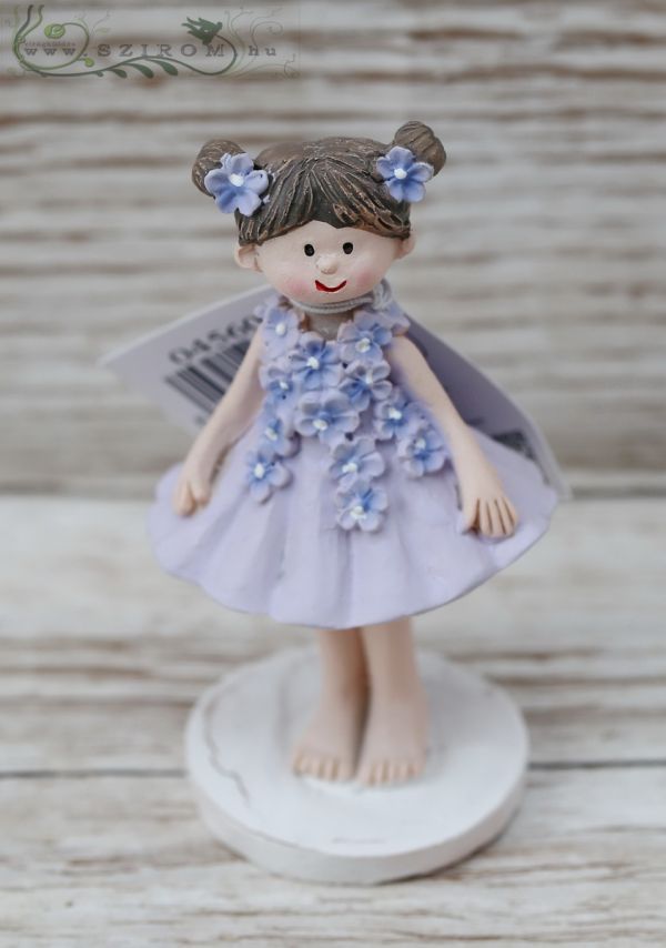 ceramic little girl in purple dress