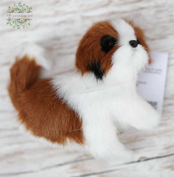 barna-fehér mágneses kutya figura (6cm)