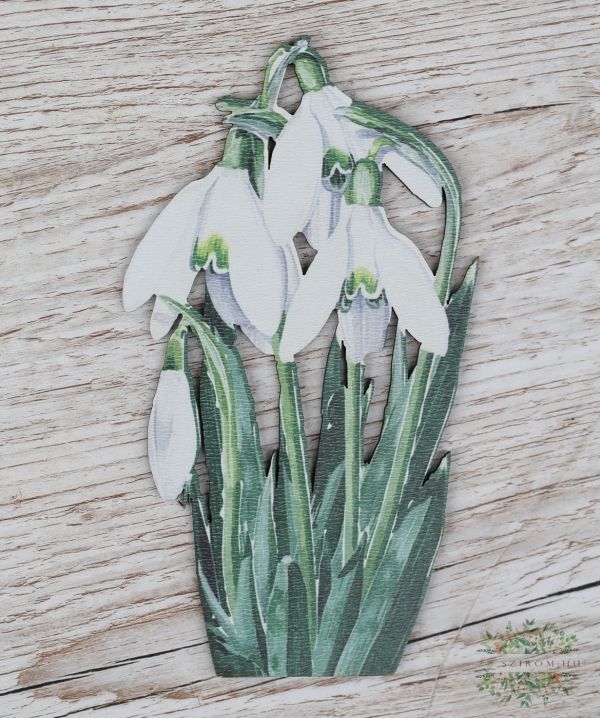 hóvirág fa tábla (17*9,5cm)