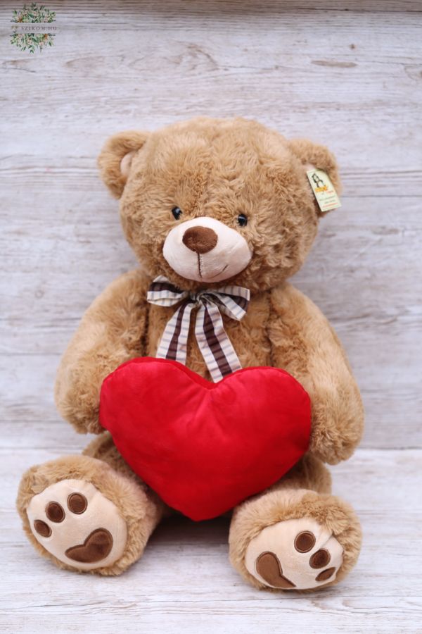 Plush teddy with a heart (50cm)