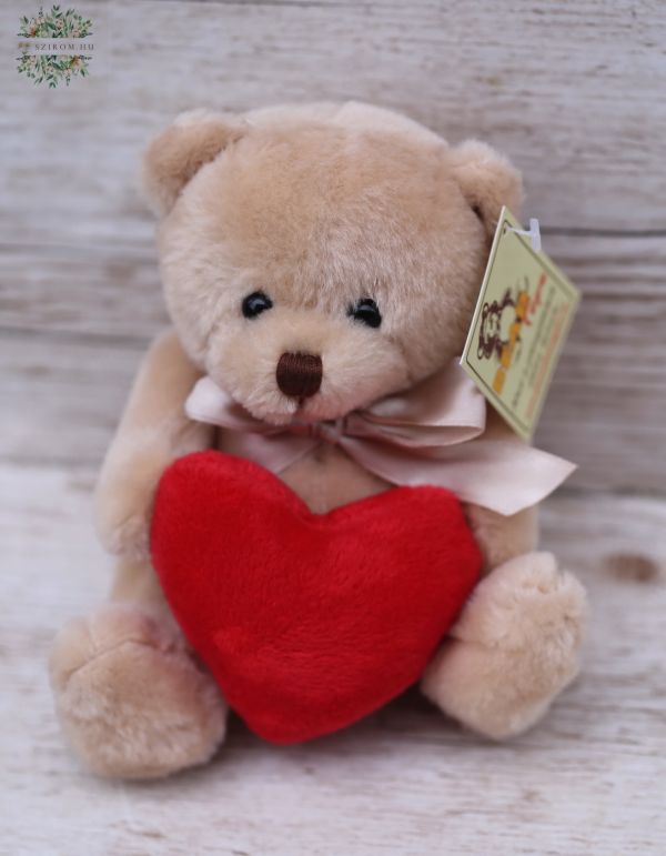 Plüss maci szívvel (14cm)
