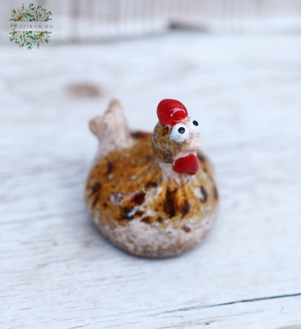small ceramic brown chicken (6cm)