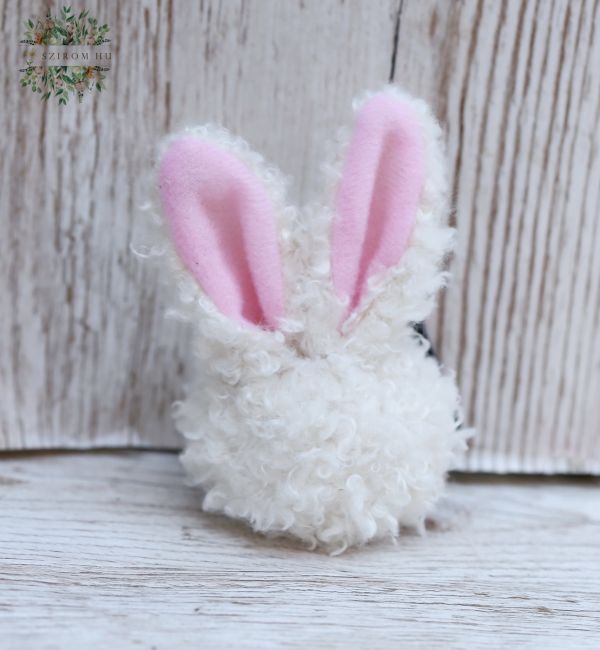 fehér bolyhos nyuszi (10cm)
