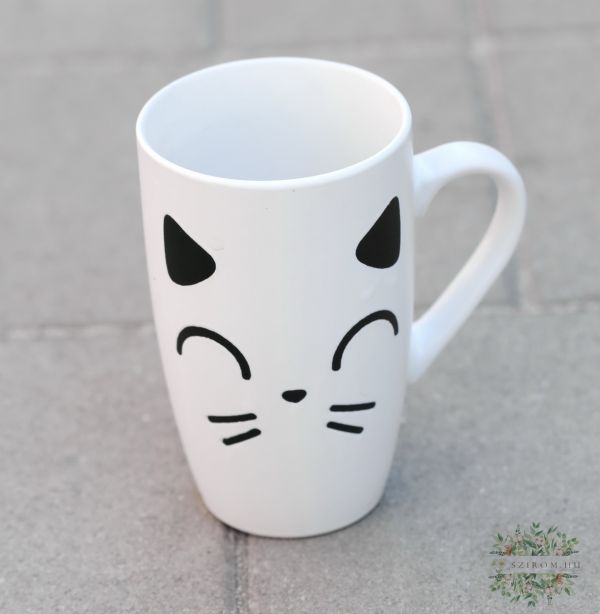 cica mintás fehér bögre (13cm)