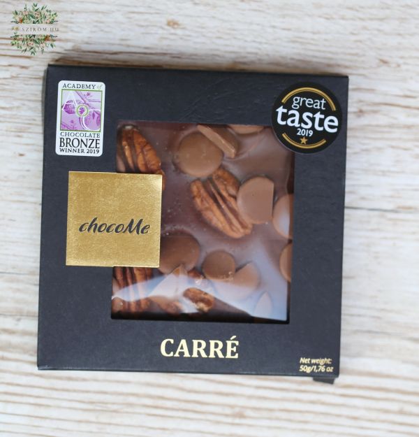 ChocoMe 50g Milchschokolade, Karamell, Pekannüsse