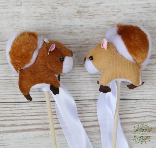 Eichhörnchen am Stiel, in verschiedenen Farben, 1 Stück (7cm)