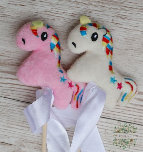 buntes Einhorn am Stiel, 1 Stück (7cm)
