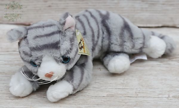 Grau gestreiftes liegendes Kätzchen (25 cm)