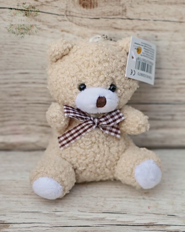 Világosbarna plüss medve kulcstartó ( 10 cm )